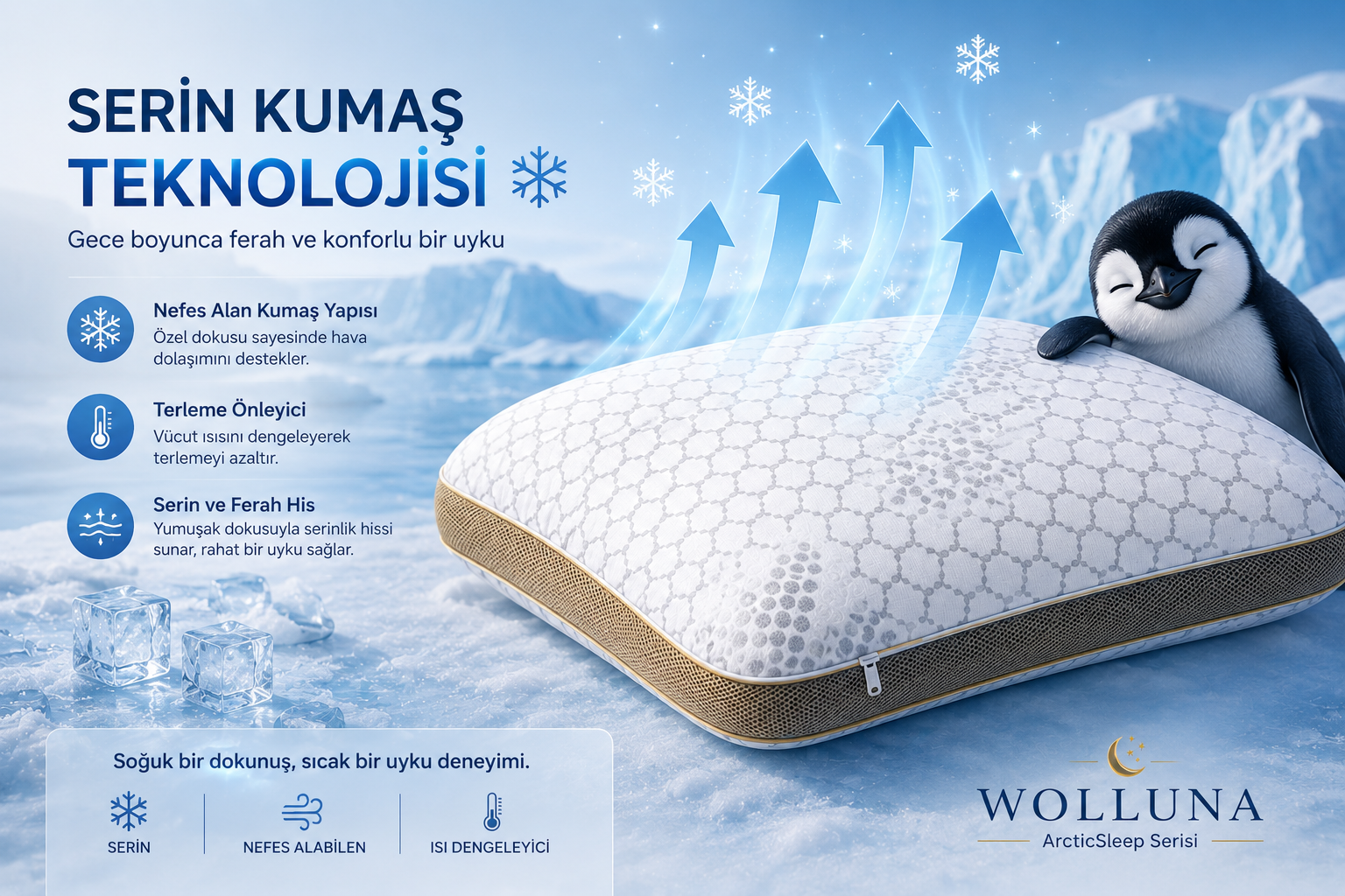 Wolluna ArcticSleep Serinletici Yastık