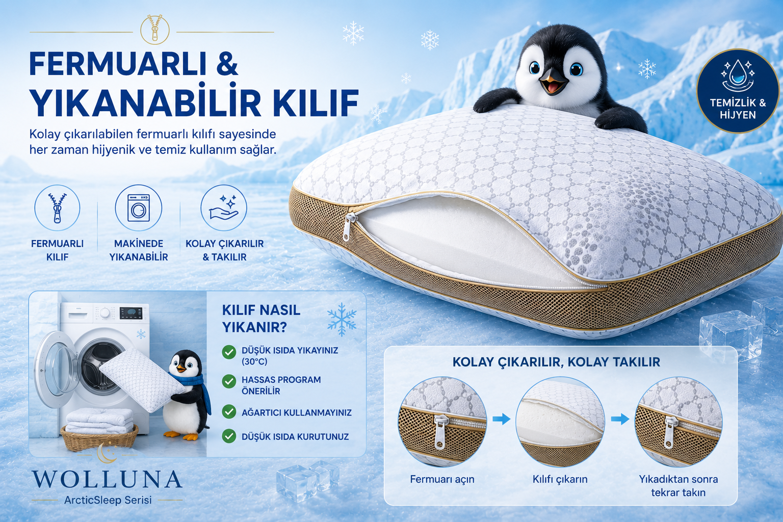 Wolluna ArcticSleep Serinletici Yastık