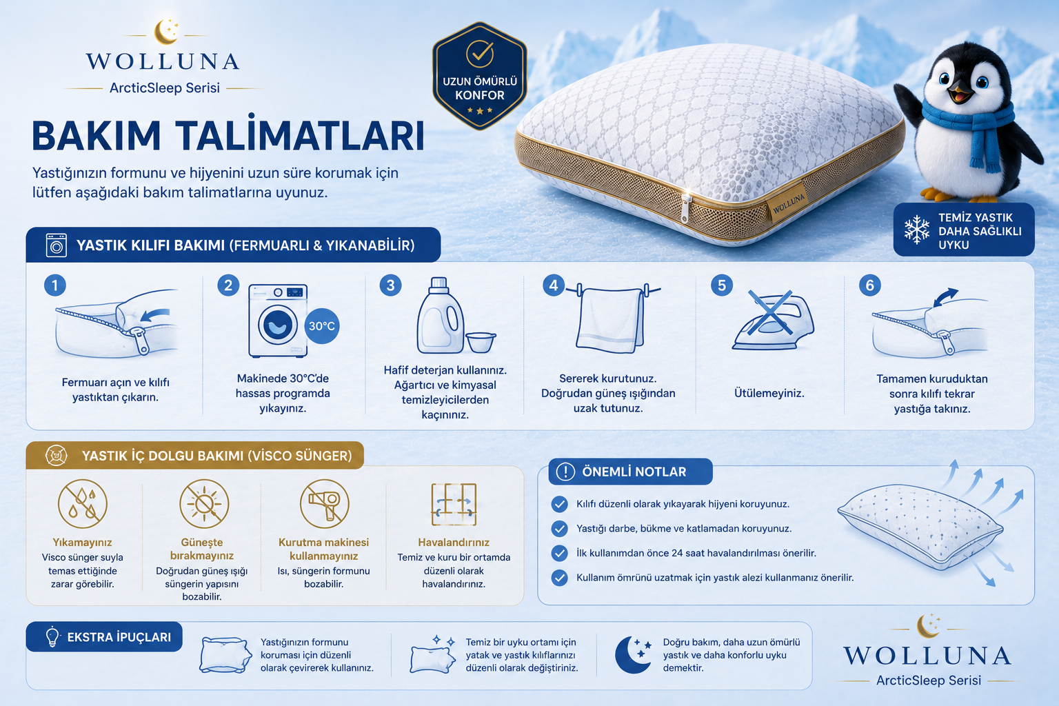 Wolluna ArcticSleep Serinletici Yastık