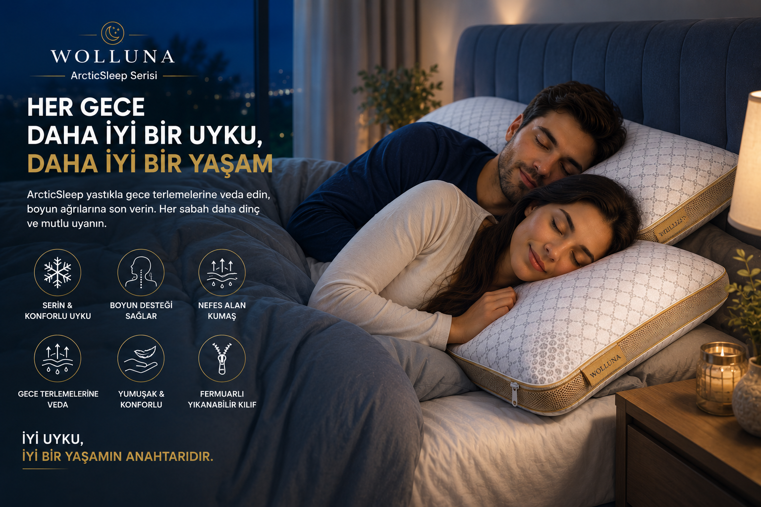 Wolluna ArcticSleep Serinletici Yastık