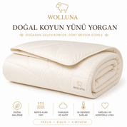 Wolluna Premium Doğal Yün Yorgan – Yazlık, Kışlık ve 4 Mevsim